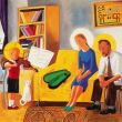 Jan Knap (1949) Familie/gezin, acryl op doek, 1984