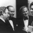 1971: Leden van de jury Isaac Stern, David Oistrach en Jehudi Menuhin met Koningin Fabiola