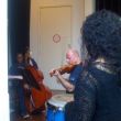 NARCOTICA repetitie: Eric Calmes, Evert Sillem en percussioniste Shana Noya