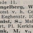 Adres en telefoonnummer van Mengelberg, telefoonboek 1915