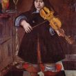 'Gustav graaf Wrangel's speelt viool' geschilderd door de schilder Skoklosters Slott