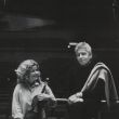 Violiste Anne-Sophie Mutter en dirigent Herbert von Karajan