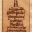Edmund Severn: Concert in d, musical score within violin-shaped border. Bernardt Wall