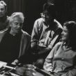 Beethoven Triple Konzert luistersessie. v.l.n.r. pianist Mark Zeltzer, Von Karajan, Yo-yo Ma, Mutter