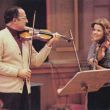 Salvatore Accardo en Anne Sophie Mutter tijdens de opnames van de Bach concerten
