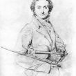 Niccolo Paganini getekend door Ingres
