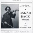 1907, 22 maart: Oskar Back geeft een recital in London