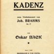 Cadens voor het vioolconcert op. 77 van Joh. Brahms (Amsterdam 1938)