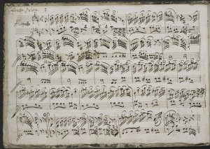 Emanuele Barbella: Sonata I from Sei Sonate � violino Solo, � Cembalo (in the composer's hand). British Library, Add. MS 56102, f. 1v. Photograph � The British Library. This manuscript is described in the RISM music manuscripts database, http://www.r